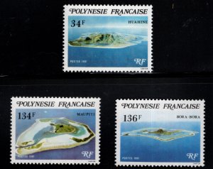 French Polynesia Scott 352-354 MNH** Tropical Island set 1981