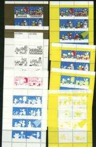 Denmark. Christmas Seal 1990. Set Booklet Sheets Scale/Proof,Mnh. Perforated.