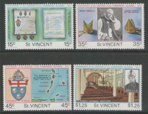 ST.VINCENT SG527/30 1977 CENTENARY OF WINDWARD IS DIOCESE MNH