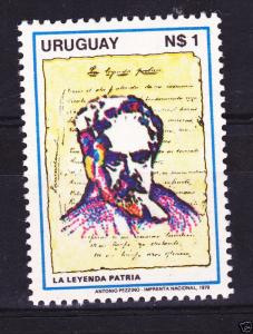 URUGUAY Sc#1062 MNH STAMP La leyenda Patria book by Zorrilla literature writer