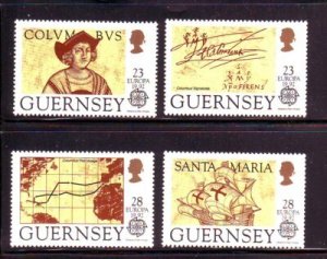 Guernsey Sc 467-70 1992 Europa Columbus stamp set mint NH