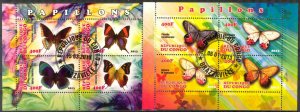 {g049} Congo 2013 Butterflies 2 sheets Used / CTO Cinderella