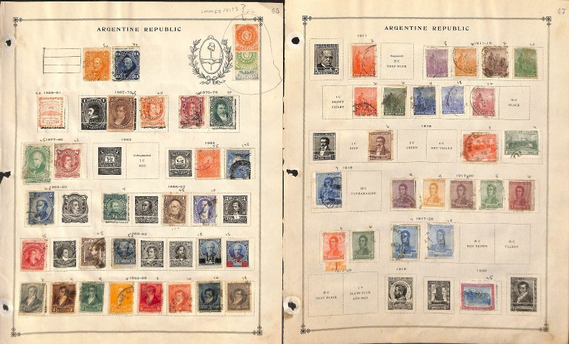 Argentina Stamp Collection on 50 Scott International Pages, 1858..1982 (BC)