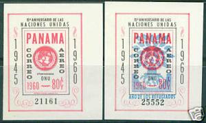 PANAMA Scott C243-4 1960 Airmail  UN 15th anniversarry