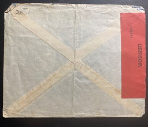 1941 Tel Aviv Palestine Airmail Censored Cover To New York City USA 