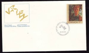 Canada-Sc#888-stamp on FDC-Canadian Painters-1981-