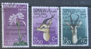 SOMALIA 1960 INDEPENDENCE SET SG353/355 FINE USED CAT £120