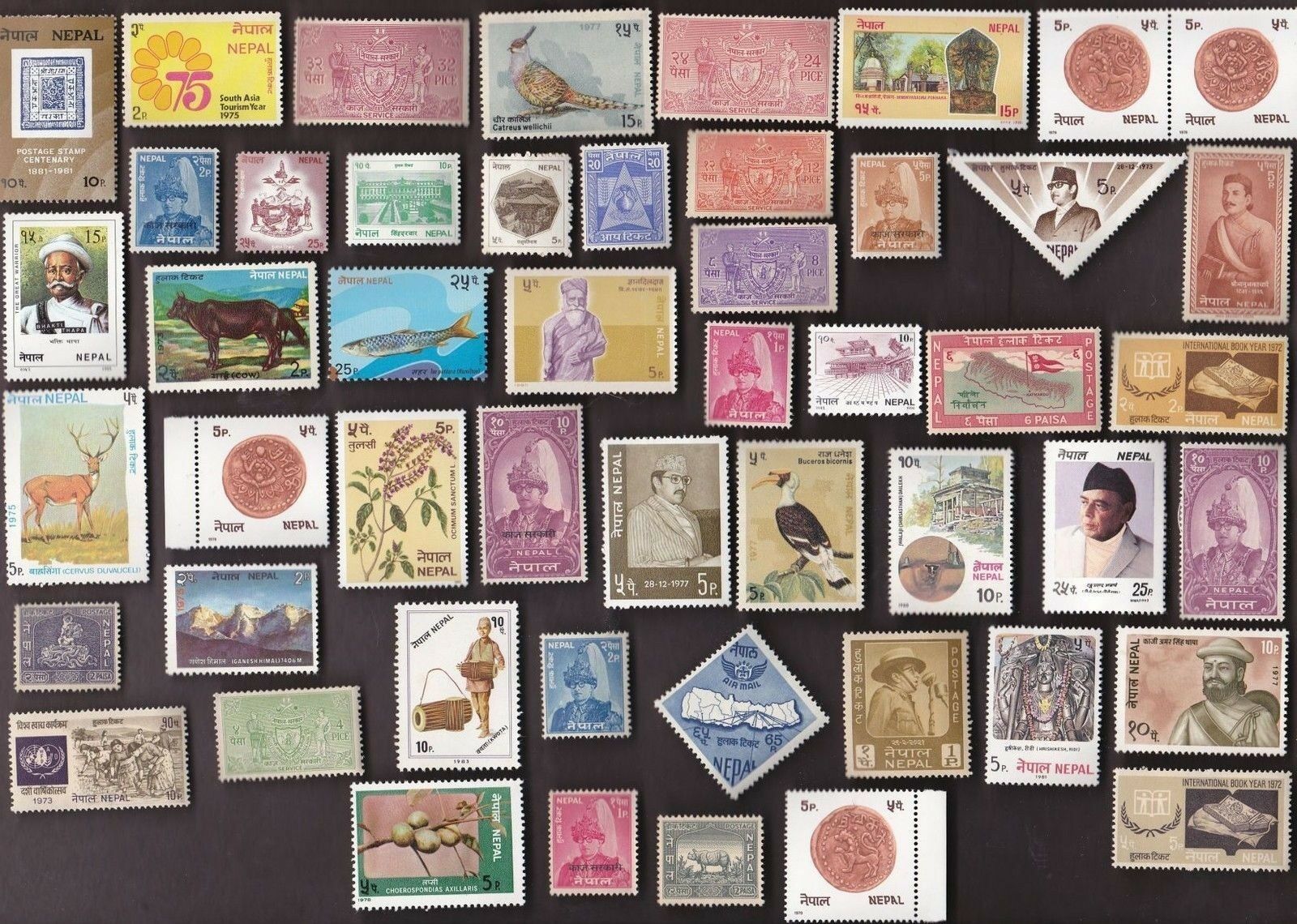 50 All Different MINT NEPAL STAMPS (lot 2 sj) Asia Nepal, Stamp / HipStamp