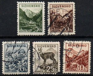 Slovakia Sc #45-49 Used