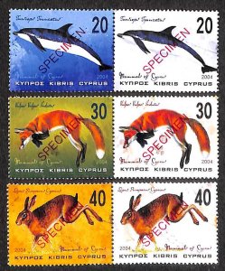 Cyprus 2004, Animals 6v, SPECIMEN, MNH