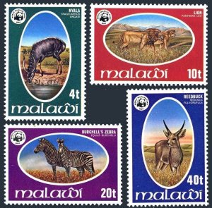 Malawi 319-322,322a, MNH. Mi 297-300,Bl.52. WWF 1978. Nyala,Lions,Zebra,Reedbuck