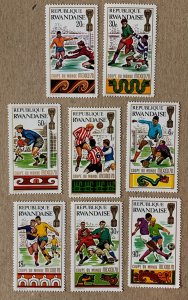 Rwanda 1970 World Cup, MNH. Scott 335-342, CV $4.75.  Sports, soccer