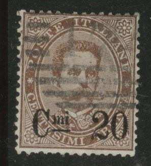 Italy Scott 65 overprint King Humbert stamp CV$9 1890