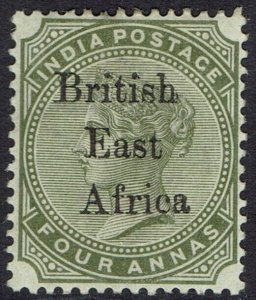 BRITISH EAST AFRICA 1895 QV INDIA OVERPRINTED 4A