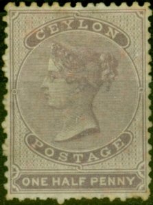 Ceylon 1864 1/2d Dull Mauve SG48 Fine Unused Stamp