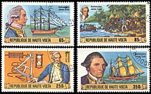 Upper Volta 474-477, CTO, 250th Birthday of Captain James Cook