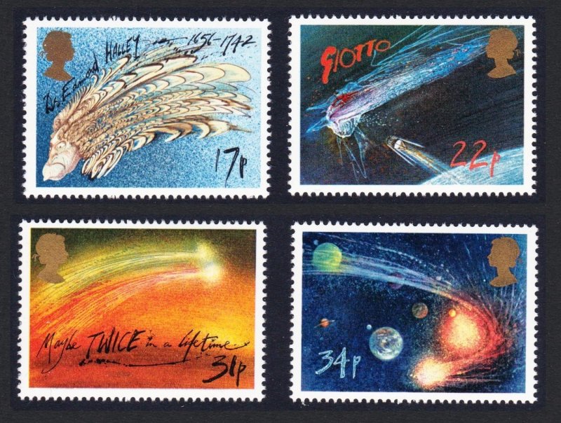 Great Britain Appearance of Halley's Comet Astronomy 4v 1986 MNH