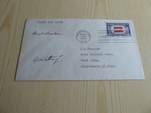 1943 USA FDC WWII Overrun Country with Eisenhower & Patton preprint autographs