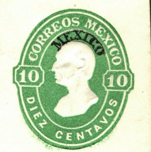 MEXICO Embossed 10c Hidalgo Stationery Piece ex Old-time Collection YELLOW117