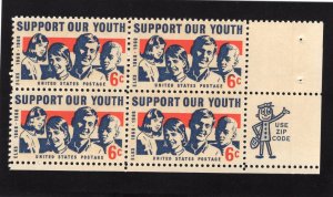 1342 Support Our Youth, MNH LR-ZIP blk/4