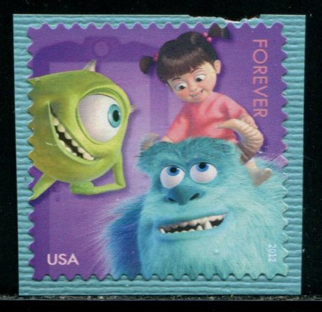 4681 US (45c) Disney-Pixar: Monsters Inc SA, used on paper