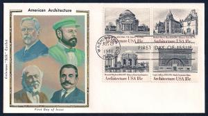 UNITED STATES FDC 18¢ Architecture BLK 1981 Colorano