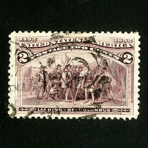 US Stamps 231c Jumbo used broken bat variety United States, General Issue Stamp / HipStamp