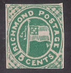 CSA Richmond Postage bogus FLAG issue, in Green. Interesting stamp! NG