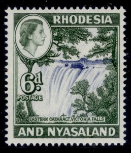 RHODESIA & NYASALAND QEII SG24, 6d ultramarine & deep myrtle-green, NH MINT.