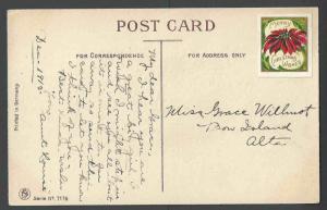 1912 PPC*  Xmas Card W/Label Unposted 