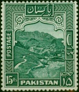 Pakistan 1957 15R Blue-Green SG42b P.13 Fine & Fresh LMM