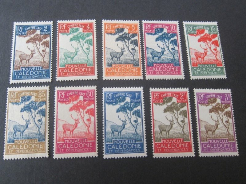 French New Caledonia 1928 Sc J19-23,25,28-31 MNH