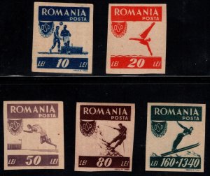 Romania Scott 628-631,  B340 MNH** 1946 Imperforate set