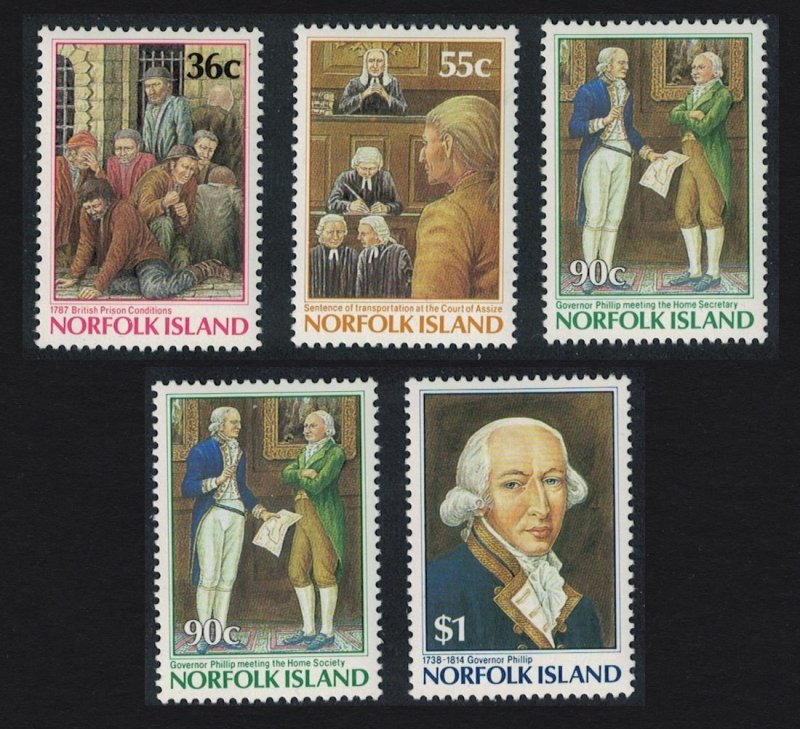 Norfolk Governor Phillip's Commission 5v 1986 MNH SC#392-396 SG#396-400