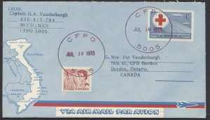 1973 CFPO 5005 CDS Cancels On Philatelic Cover Vietnam Map