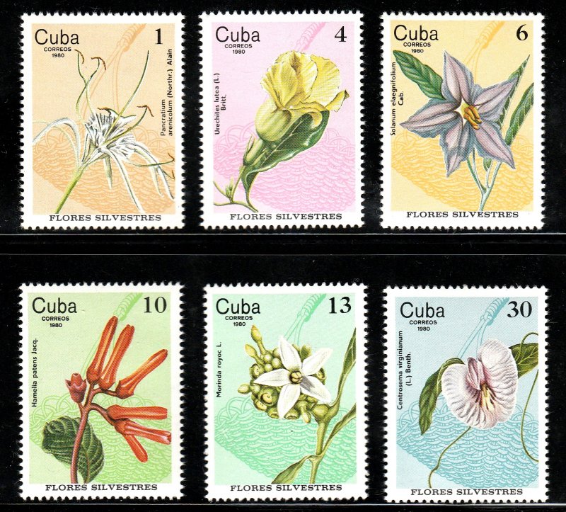 1980 Cuba Stamps Wildflowers Complete Set MNH