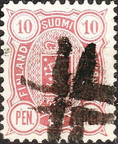 FINLAND ca.1890 Mi29Aa with FIGURE CANCEL #413 Figurenstempel signed R. WEBER SF