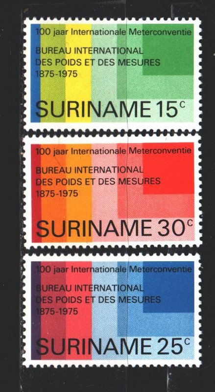 Suriname. 1975. 695-97. 100 years of adoption of the metric system. MNH.