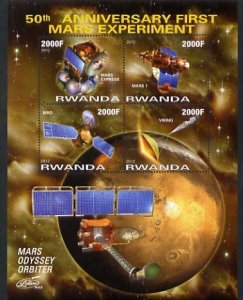 RWANDA - 2012 - Space, Mars Experiments #1 - Perf 4v Sheet - MNH - Private Issue