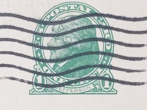UX27. Jefferson, 1 cent, US Postal Cards.  Cancelled.VF cond.