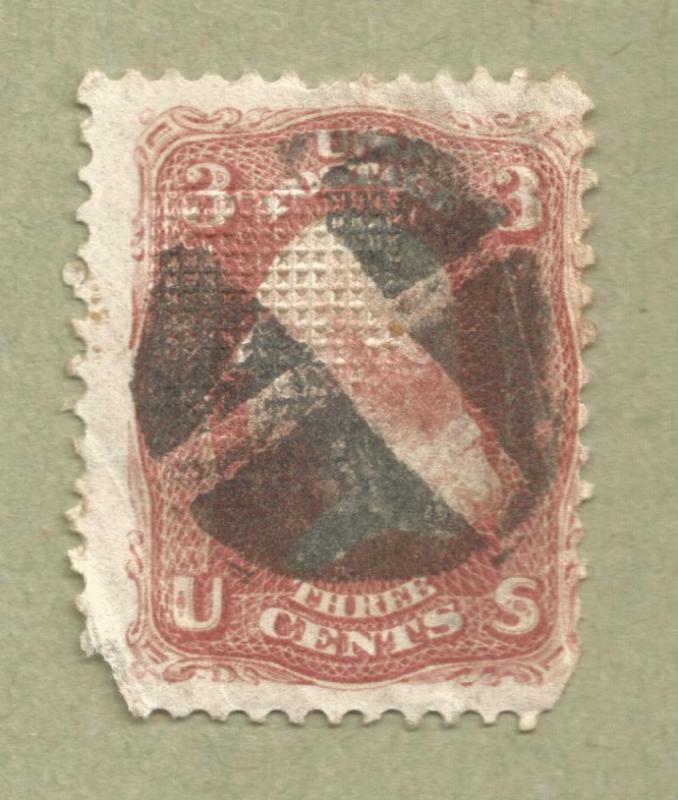Scott #88 3 cent Rose Washington E grill 1867