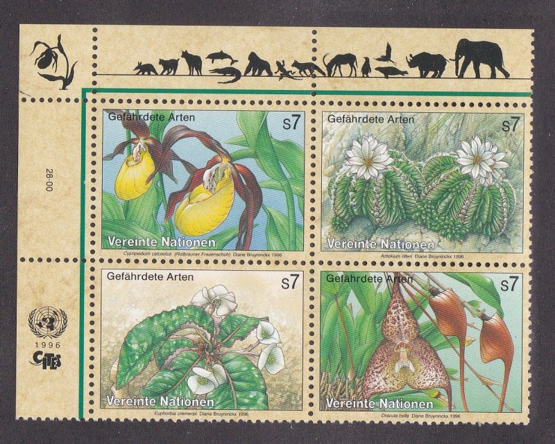 United Nations - Vienna # 199a, Endangered Species - Plants, NH, 1/2 Cat.