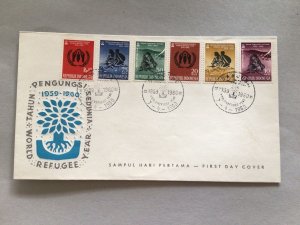 Republic Indonesia Refugee 1960 multi stamp postal cover 66228