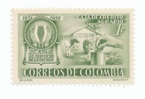  Colombia 1957  Scott  670 MH - 1c, Agrarian savings bank