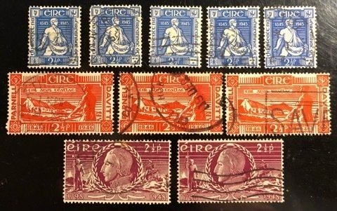 Ireland Scott# 131, 133, 135 Used F/VF Group of 10 Cat. $2.00