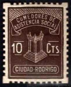 1937 Spain Civil War Charity Stamp 10 Cent Rodrigo Social Assistance Kitchen