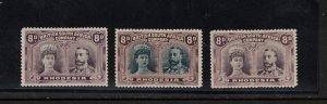 Rhodesia #109 (SG #147 - #148) Very Fine Mint Original Gum Hinged Three Shades