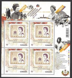 Canada #2514i MNH ss, Queen Elizabeth II diamond jubilee, issued 2012