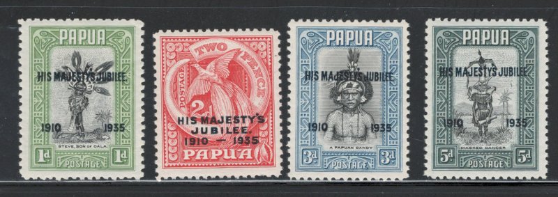 Papua New Guinea 1935 Silver Jubilee Scott # 114 - 117 MH