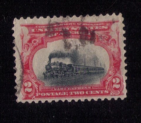 US Sc #295 Used 2c PAN-AMERICAN Low Train Shift to bottom Fast Tr...